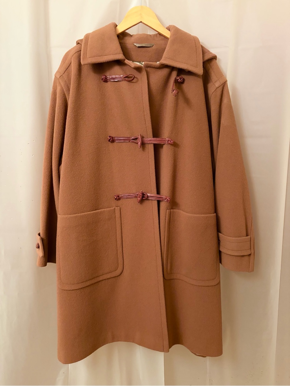 Aquascutum London Caramel Wool Duffle Coat